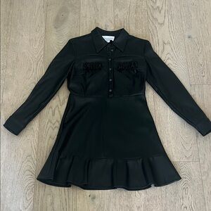 Faux leather mini dress